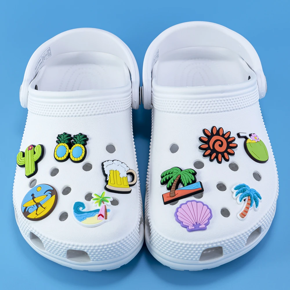 1/30 Stück Hawaii Schuh Charms Sonnenschein Meer Kaltes Bier Schuh Dekorationen Sonnenschirm Sonnenbrille Liege Sandalen Pins Zubehör – Detail 6