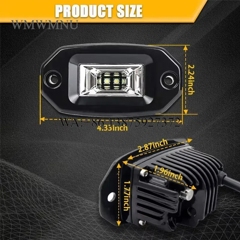 Wmwmnu 40W 12V LED Work Bumper Driving Lamp 20W Flush Mount LED Pods Flood Work Light for Car Truck Offroad