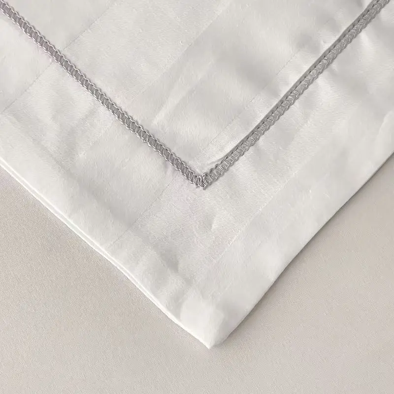 2pcs 60s Long Staple Cotton Pillowcase Satin Stripe Wide Edge Embroidery Pillow Cover Hotel Home High Quality Bedding 48x74cm view 6