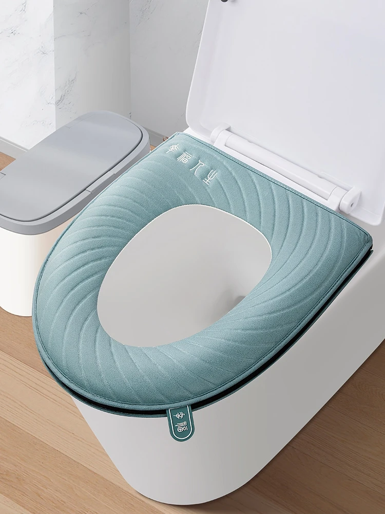 

Водонепроницаемая универсальная накладка на унитаз на молнии для всех сезонов с ручкой, домашняя подушка-накладка на унитаз