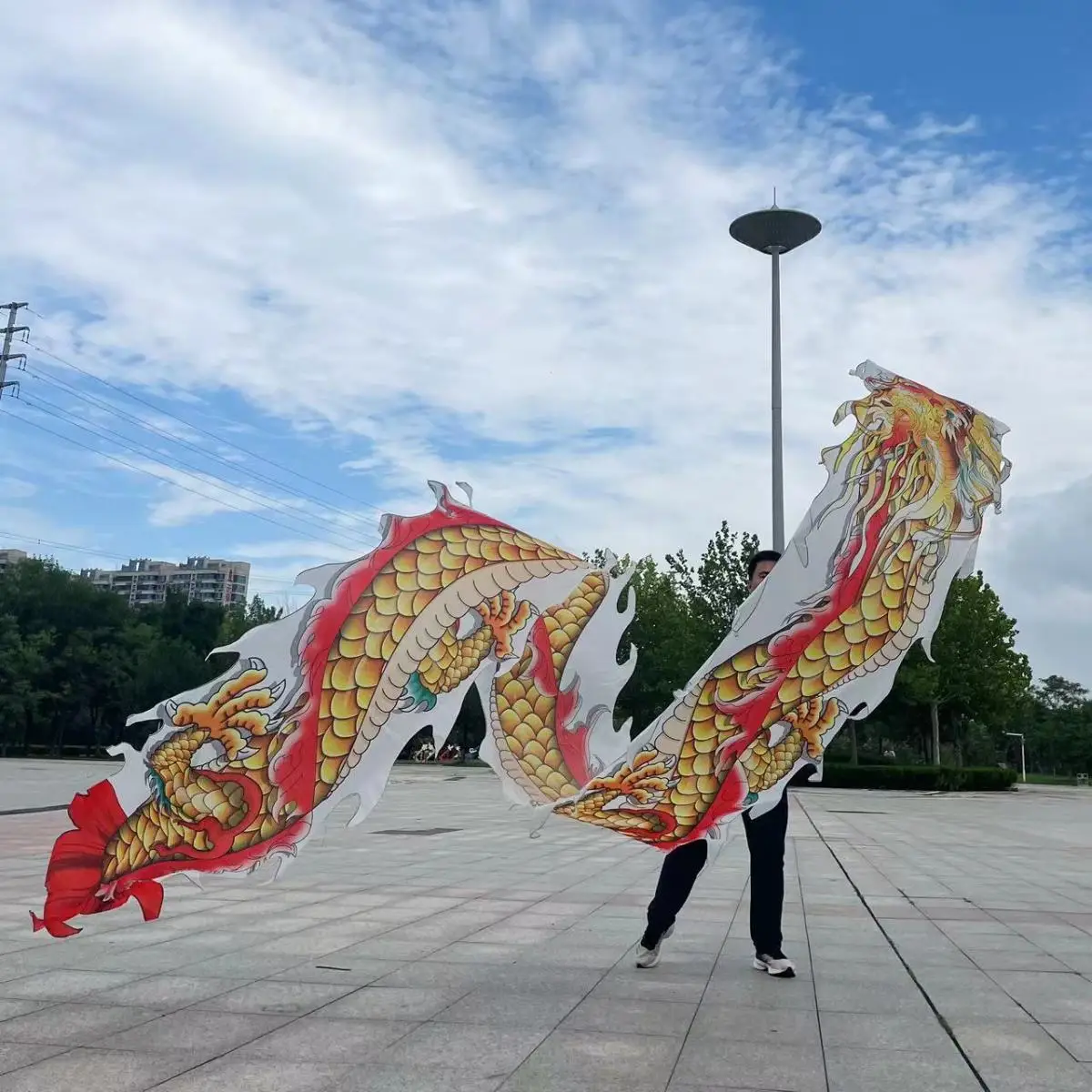 중국 전통 용춤 공연 카니발, 새해 축하, 크리스마스 댄스, 피트니스 액세서리, 세탁 가능, 빨간색, 8m