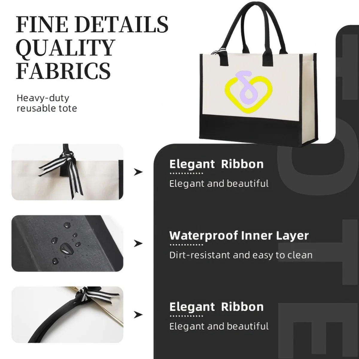 IU ENA FAN LOGO 2026 وصول جديد موضة عملية واسعة قابلة لإعادة الاستخدام حمل حقيبة نمط طباعة 2 لهجة الثقيلة كتف كبير B