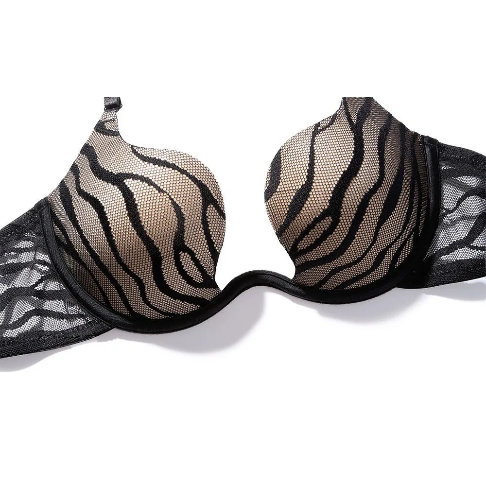 Deep V Push Up Bra Set for Women Summer Small Bust Augment Support Anti Sag Side Flank Control Comfort Sexy Lingerie Suit 32-38