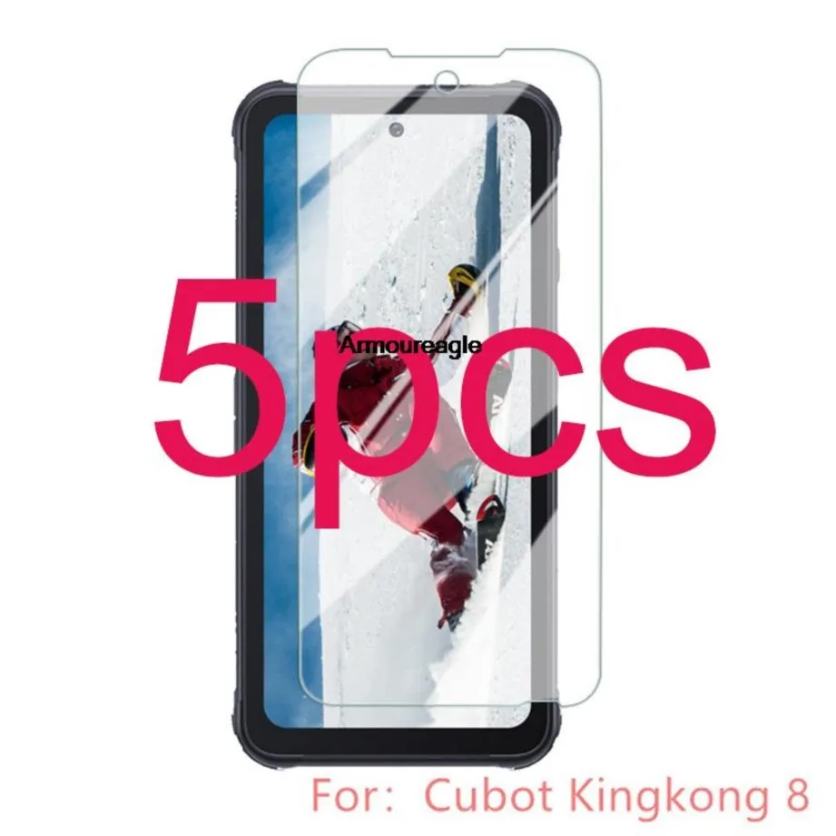 

5pcs hd tempered glass on for cubot kingkong 8 clear screen protector thin for king kong 8 kingkong8 2.5d protective film