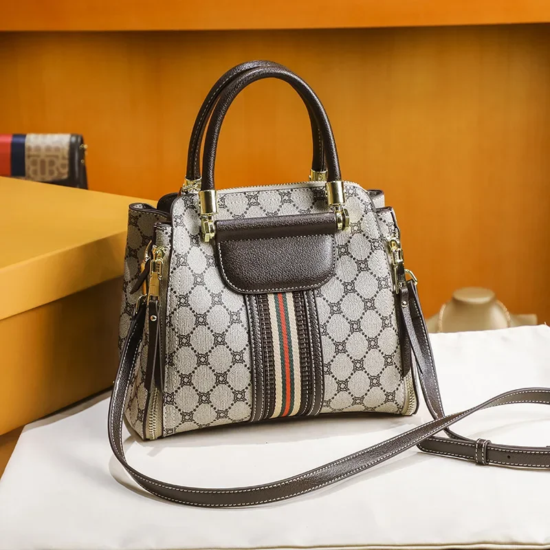 Statement-makende dameshandtas Luxe lederen crossbodytas Designer schoudertas Portemonnee Elegante damesstijl