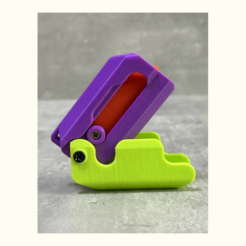 Hot 3D Carrot Gravity Knife Fidget Toys Children\'s Fun Decompression Push Card Small Toys 3D Printing Plastic Carrot Knife