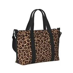 Leopard Printed Travel Duffel Bags Foldable Medium Weekender Overnight Carry on Bags for Women Waterproof Sport Gym Bag for Men