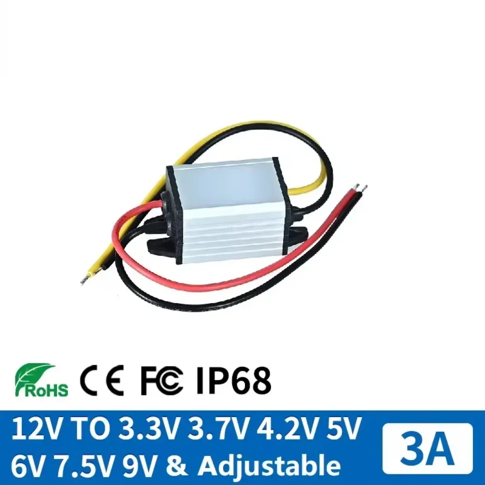 12V Konwersja na 9V 3.7V 4.2V 5V 6V 3.3V 7.5V DC Kamera samochodowa Step Down Voltage 12V Buck na 5 6 9 Volt Wodoodporna Regulowana