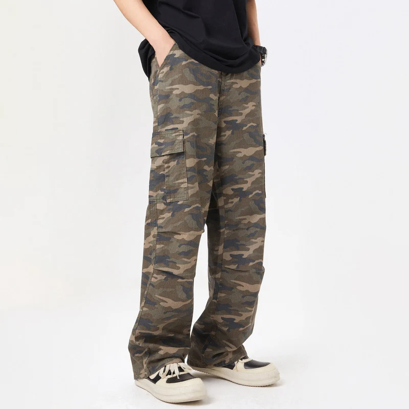 TFETTERS Brand Parachute Cargo Pants Men American 2025 Summer New Fold Camouflage Casual Pants for Man Fashion Streetwear