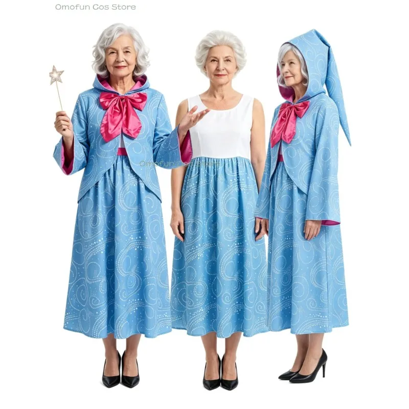 

Adult Fairy Godmother Cosplay Outfit CinderellLa Themed Party Costume Halloween Stage Show Women Roleplay Dress up Masquerade