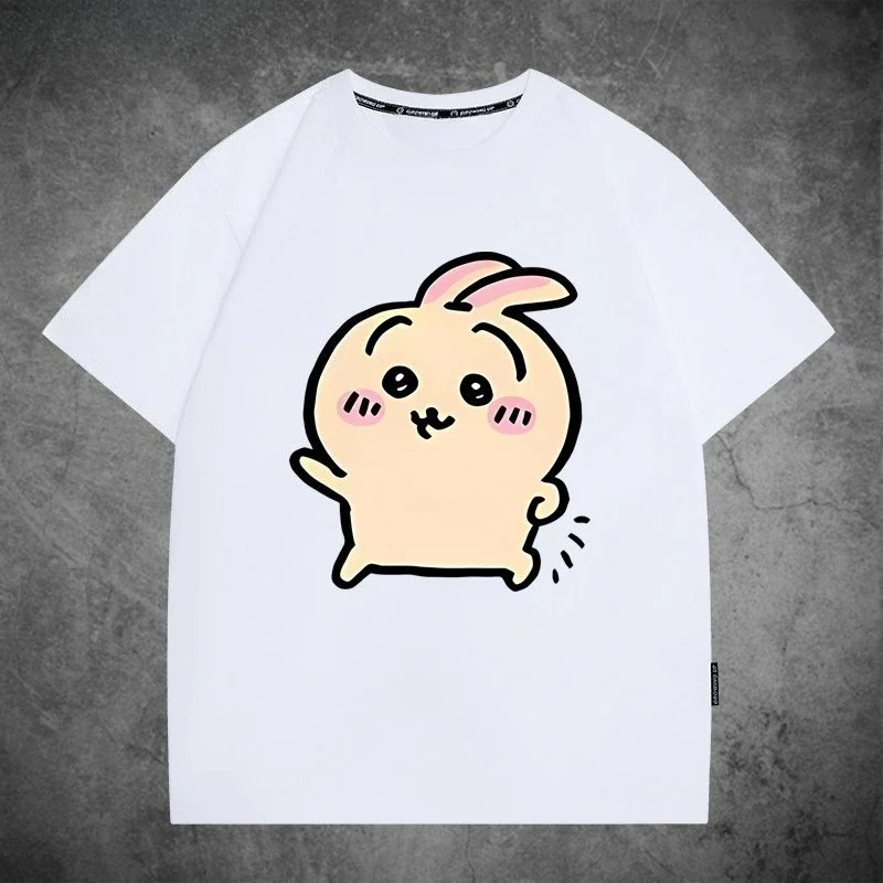 Kawaii Chiikawa Usagi In Chicken Suit Oversize Heavyweight T-shirt Unisex Lovely Character Loose Streetwear Top