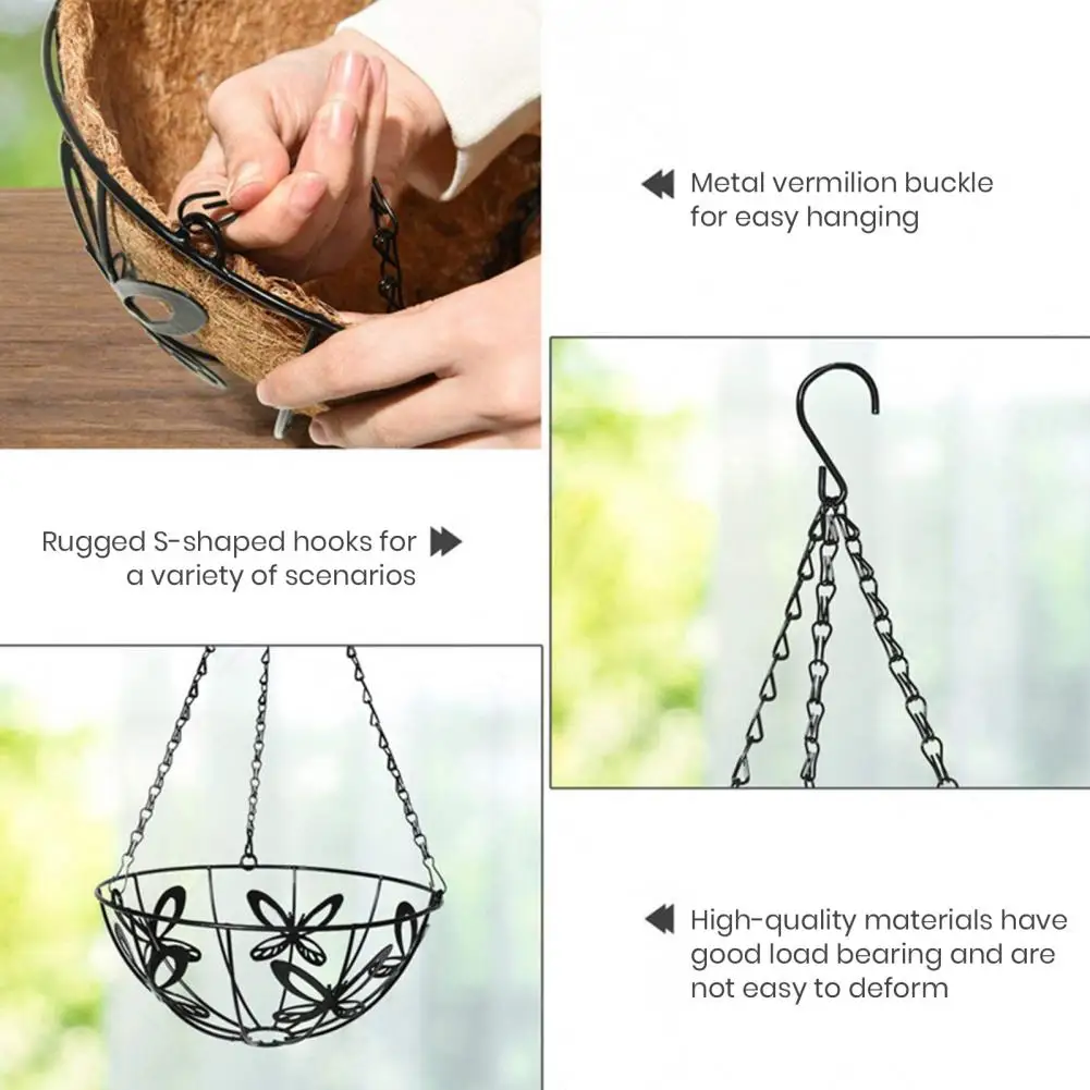 Hanging Basket Chain 4Pcs/Set Convenient Buckle Design Rust-proof  Flower Plant Pot Replacement Chain Hanger Garden Supply