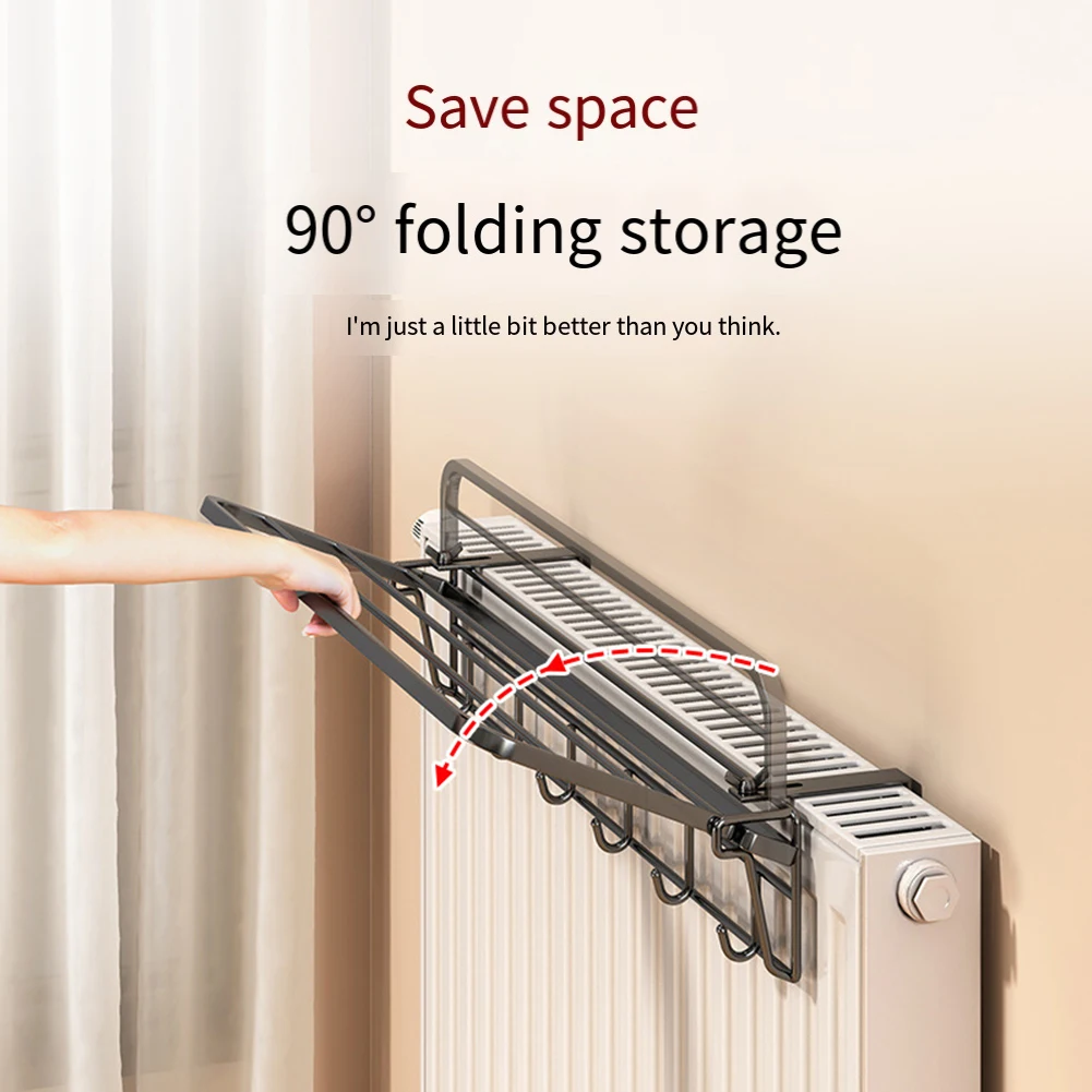 1pc Black / White 35cm Heating Radiator Towel Rail Hanging Cloth Hanger Storage Holder Accessories For Home Improvement