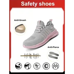 Women and Men's Work Safety, Impact Resistant, Steel Toe, Puncture Resistant, Wear-resistant, Fashionable Sports Shoes 2024
