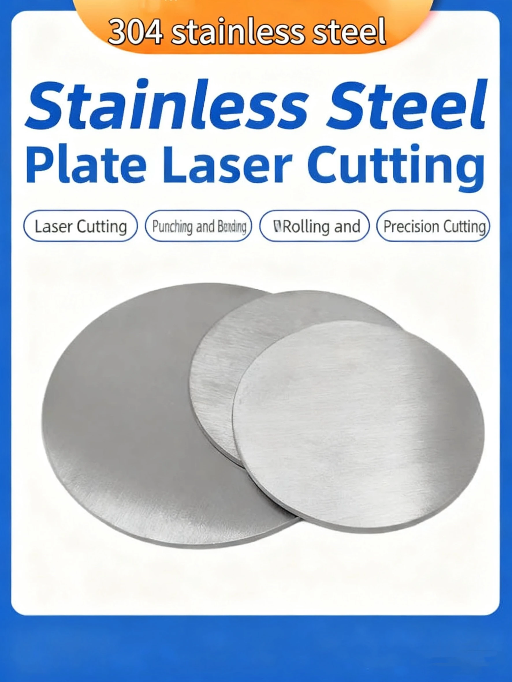 

Stainless Steel Circular Plate Diameter 50-500mm 304 Rust Proof Circular Flat Plate Laser Cutting Thickness 0.5-70mm