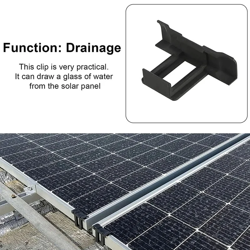 A44F-50PCS لوحة طاقة شمسية تصريف المياه كليب ASA اللوحة الضوئية المياه استنزاف كليب السيارات إزالة غبار الماء المستقر