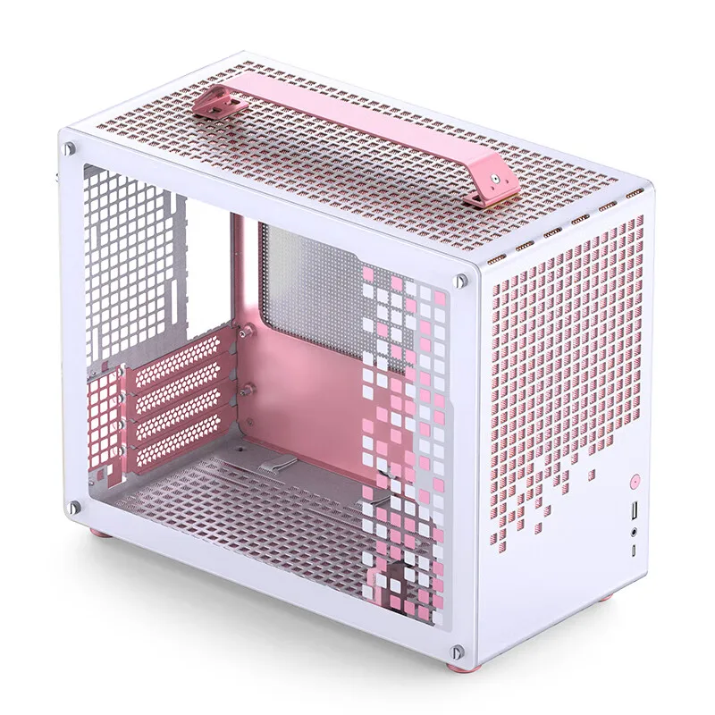 JONSBO Z20 Pink White MATX ATX Chassis 20L Detachable Handle Case 163mm Air-Cooled Graphics Card Type-C Desktop Small Space