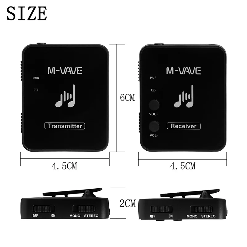ممتاز-M-Vave M8 Wp-10 2.4G نقل لاسلكي استقبال الصوت سماعة أذن MS-1 للستيريو الأسود