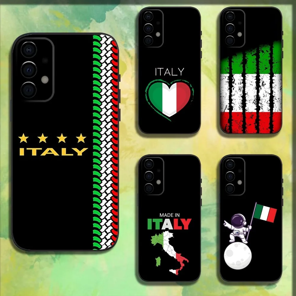 

Map Italy Flag Phone Case For Samsung Galaxy A13,A21s,A22,A31,A32,A52,A53,A71,A80,A91 Soft Black Cover