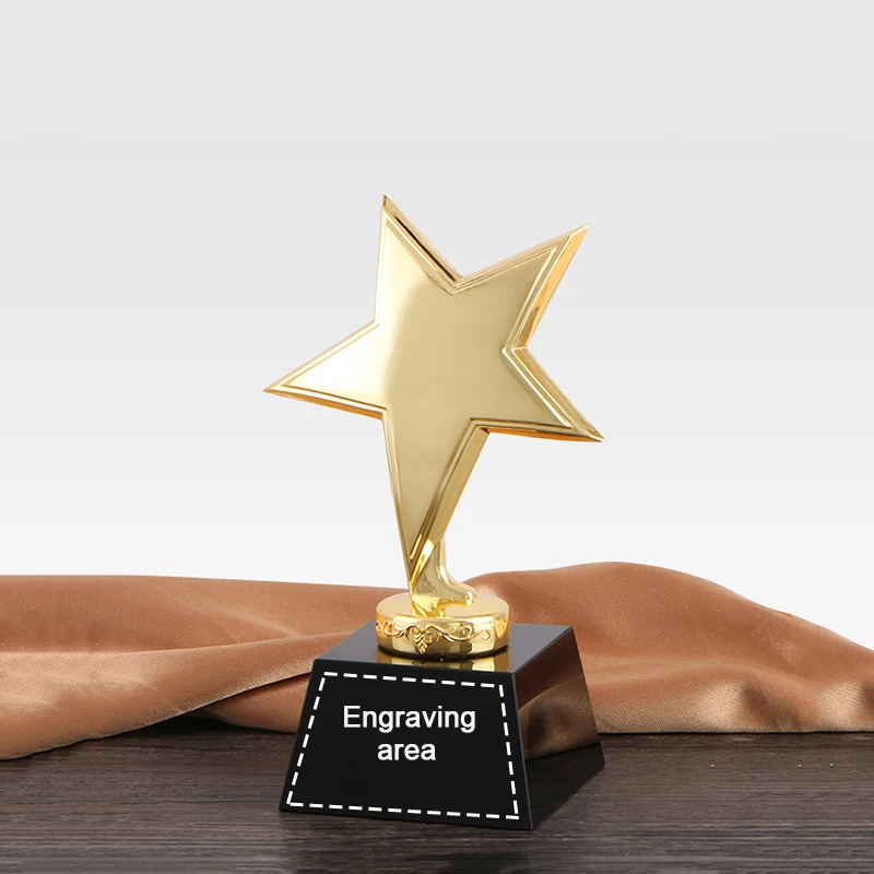 Gold Metal Star Crystal Trophy Free Custom Engraving Music Singer Speech Beauty Contest Prize Best Awards