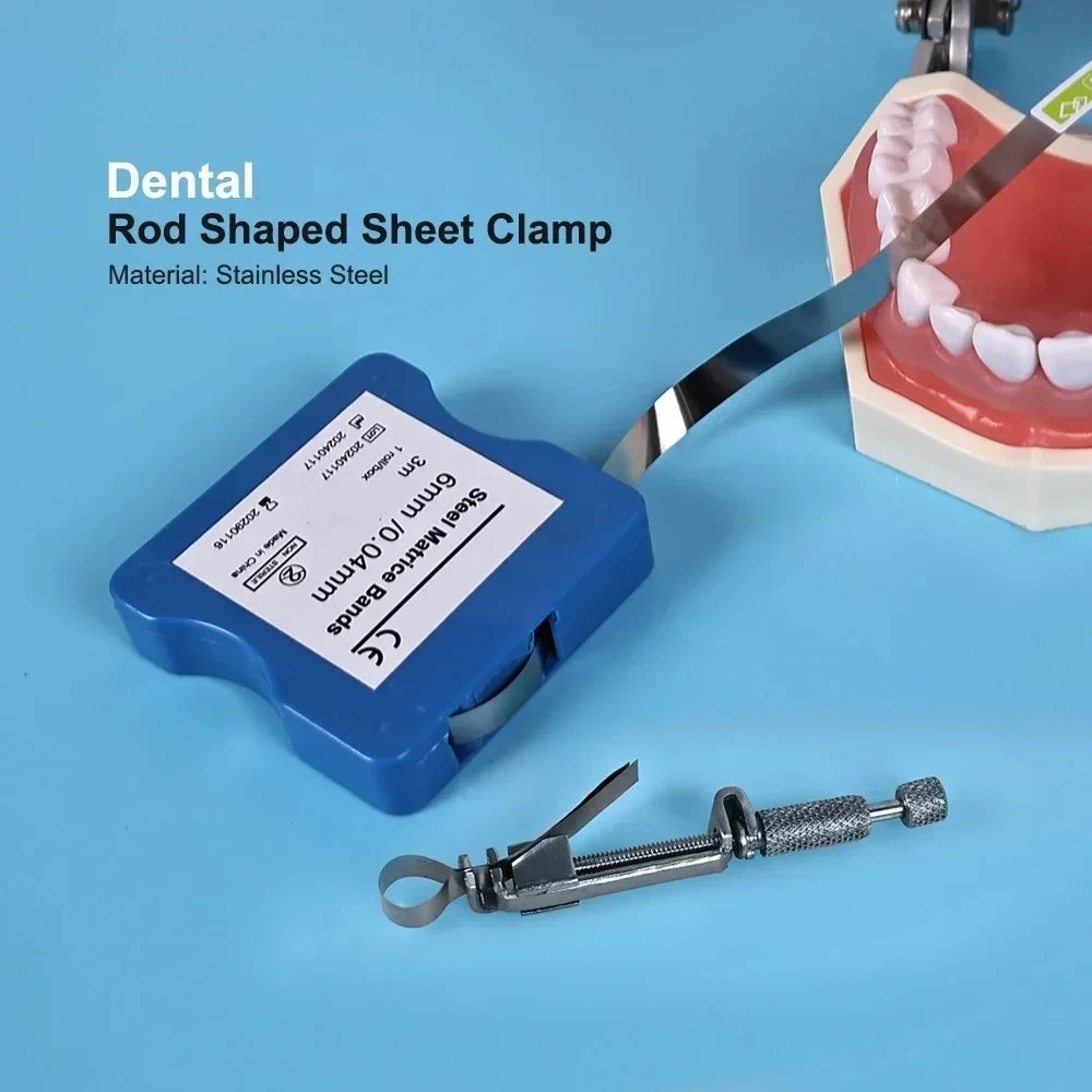 

SYJH 3 Pcs Dental 5mm/6mm/7mm Stainless Steel Matrice Bands Matritzen Spanner Matrix Retainer Strip Clip Holder Dentistry Tools