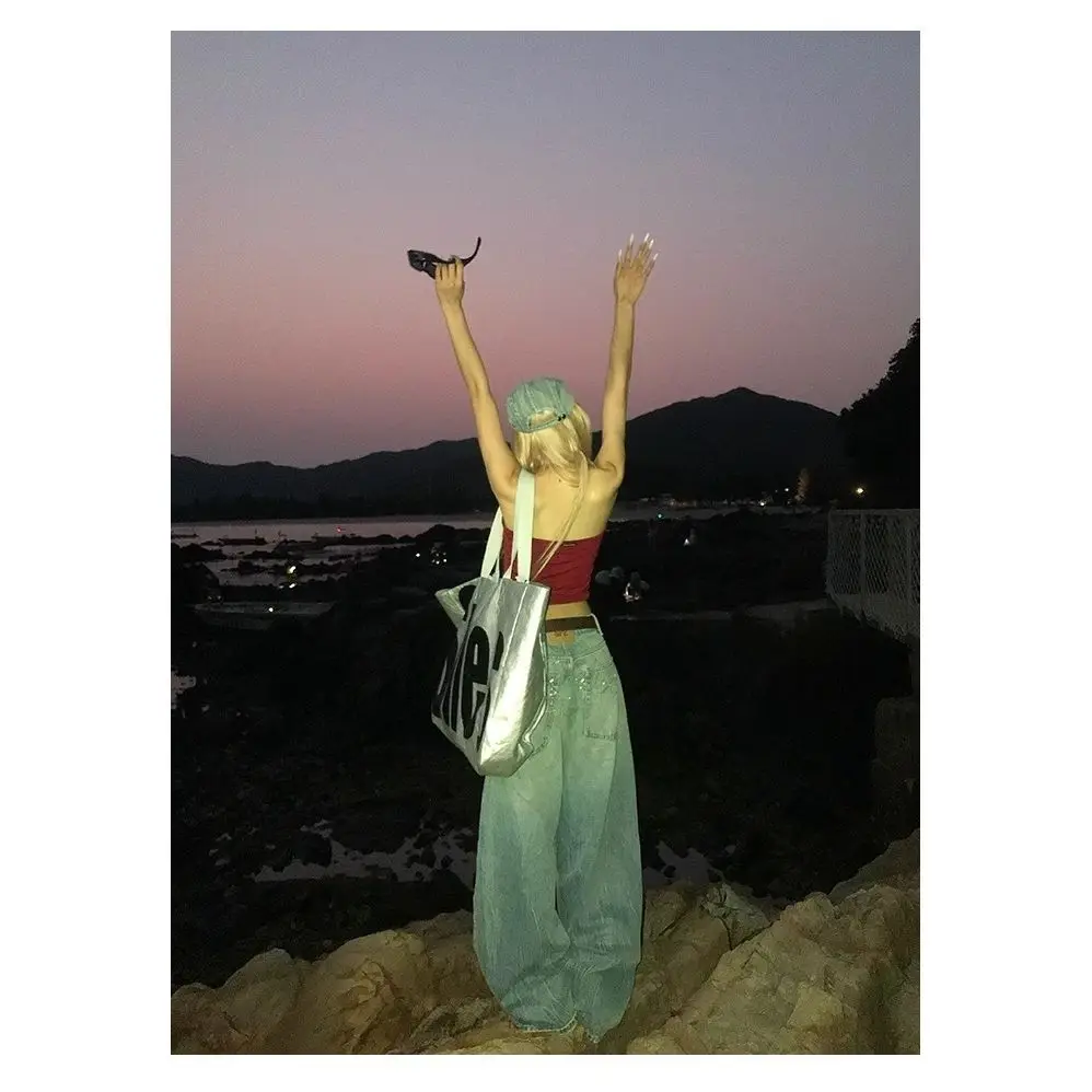 กางเกงทรงสกิมิทาร์ผู้หญิง คุณภาพสูง ผ้ากำมะหยี่ ทรงโอเวอร์ไซส์ สไตล์คาร์โก้ สำหรับใส่เที่ยวข้างนอก ทรงขากว้าง ลายปะติดปะต่อ ลายสก็อต สไตล์คนเมือง แนวอาร์ต ใส่ได้ทุกวัน