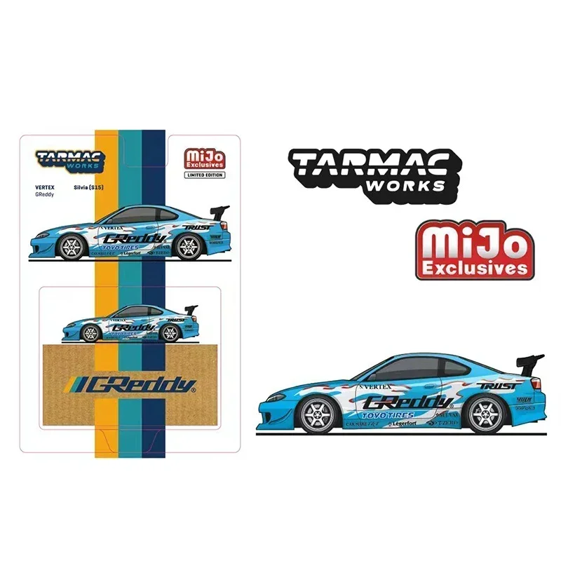 

TW In Stock 1:64 VERTEX Silvia S15 GReddy Diecast Diorama Car Model Collection Miniature Toys Tarmac Works