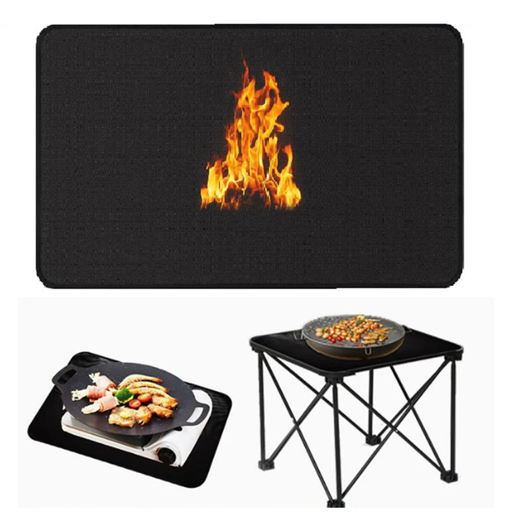 Double-Sided Heat-Resistant Silicone Mat Protect Your Floors 38*46CM，50*64CM 61*79CM Fireproof Pad Fireplace Protections Parts