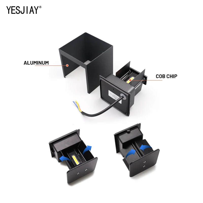 IP65 Водонепроницаемый 6 Вт внутренний наружный светодиодный настенный светильник современный алюминиевый регулируемый настенный светильник для сада крыльца дома