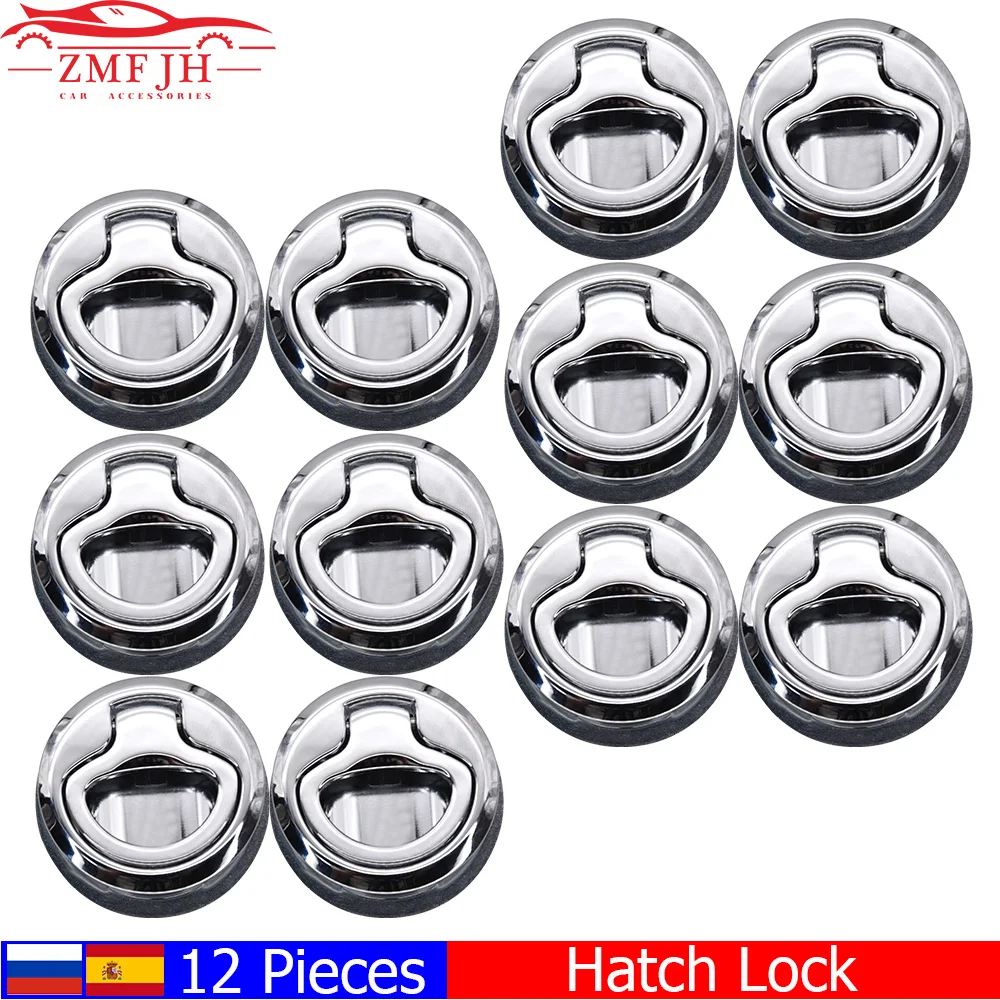 

12PCS Flush Latch Boat RV Toilet Door Lock Latch Yacht Deck Cabinet Door Handle Buckle Locker Deck Hatch Locking Door RV Traile