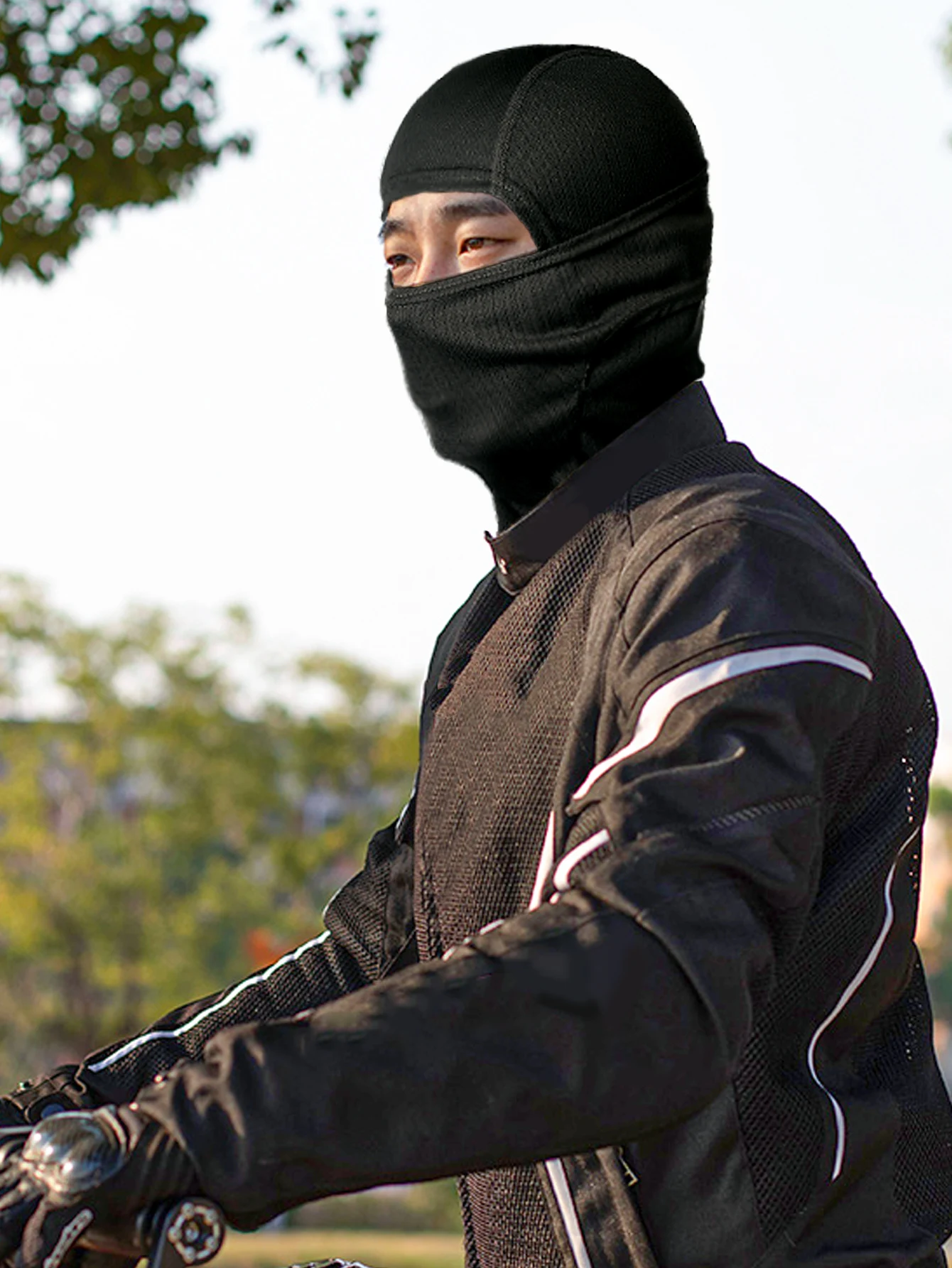 Taktische Sturmhaube, Vollgesichtsmaske, schnell trocknend, zum Wandern, Radfahren, Camping, Jagd, Airsoft, Kapuze, Fahrrad-Kopfbedeckung, Sommer, für Männer und Frauen – Detail 1