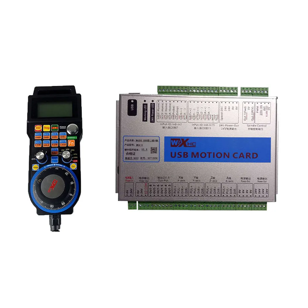 CNC 마더 보드 모션 컨트롤러 CNC 키트 MKX-V 3 4 6 축 이더넷 모션 제어 카드 hb04b 유선 MPG 펜던트 핸드 휠