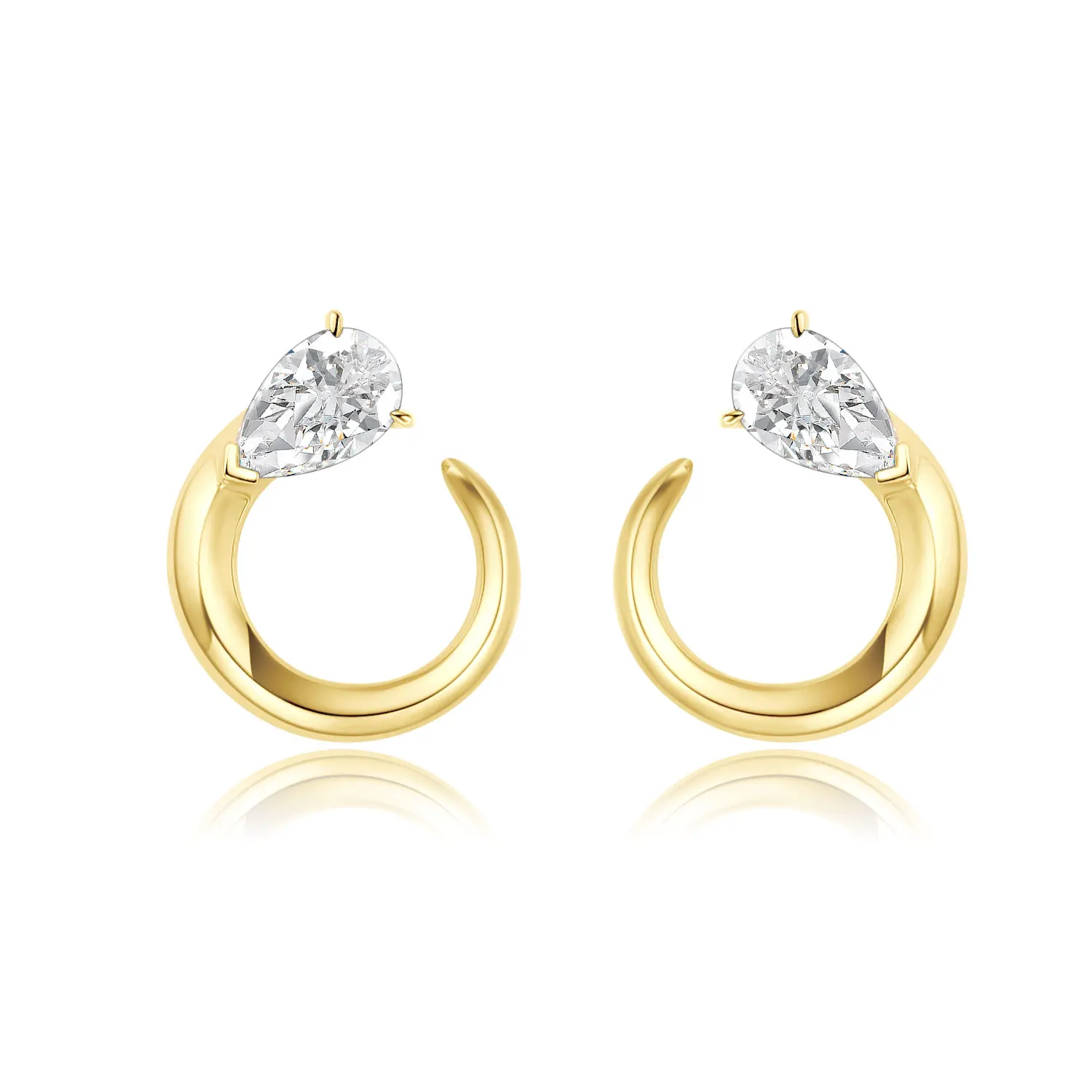 

NGIC/NGTC Certificated Geometry Stud Earings 18K Gold Lab Grown Diamond Earrings Fine Jewelry Wedding Anniversary