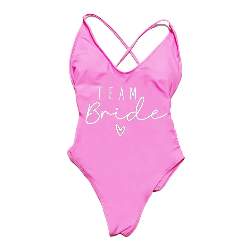 Maillot de bain une pièce sexy pour femme, bikini grande taille, été, bain trempé, parfait pour l'équipe de la mariée, enterrement de vie de jeune fille, dame