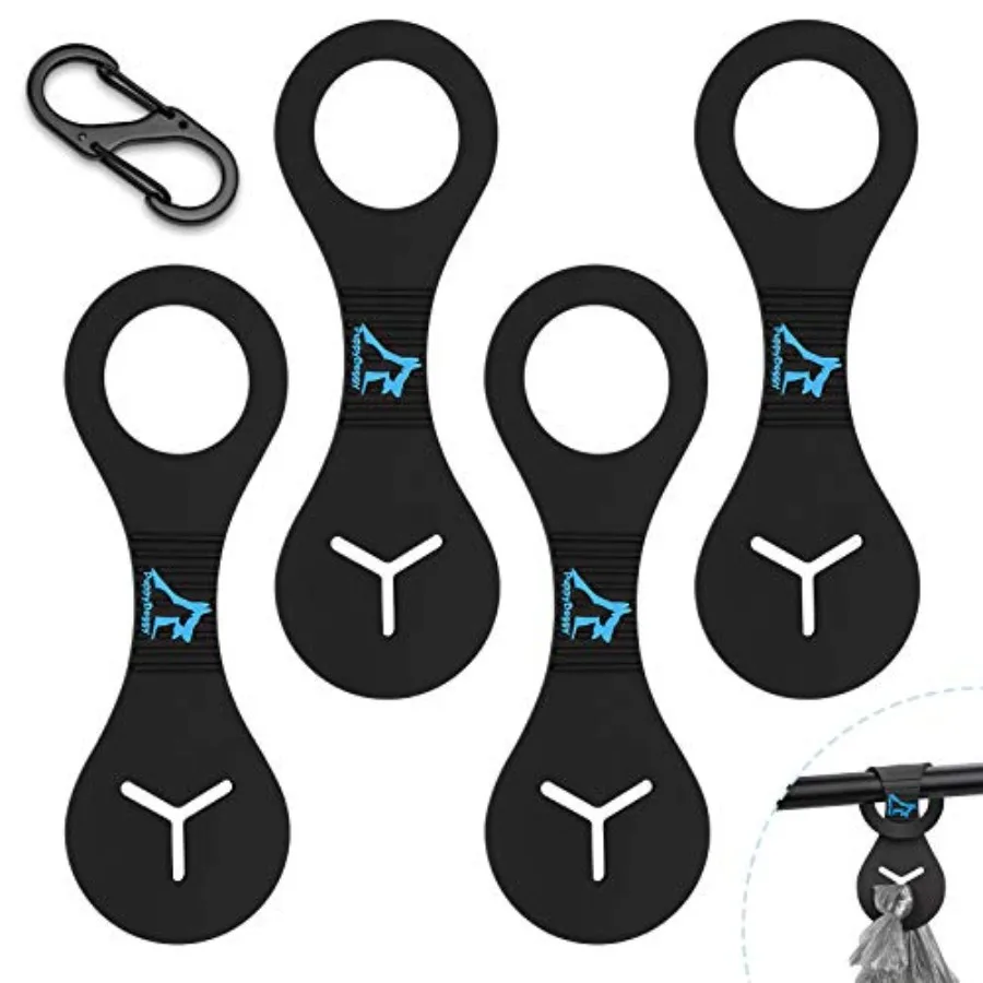 Dog Poop Bag Holder for Leash Waste Bag Carrier Dog Poop Bag Dispenser for Walking Running Bicycle Accessory 4 pieces