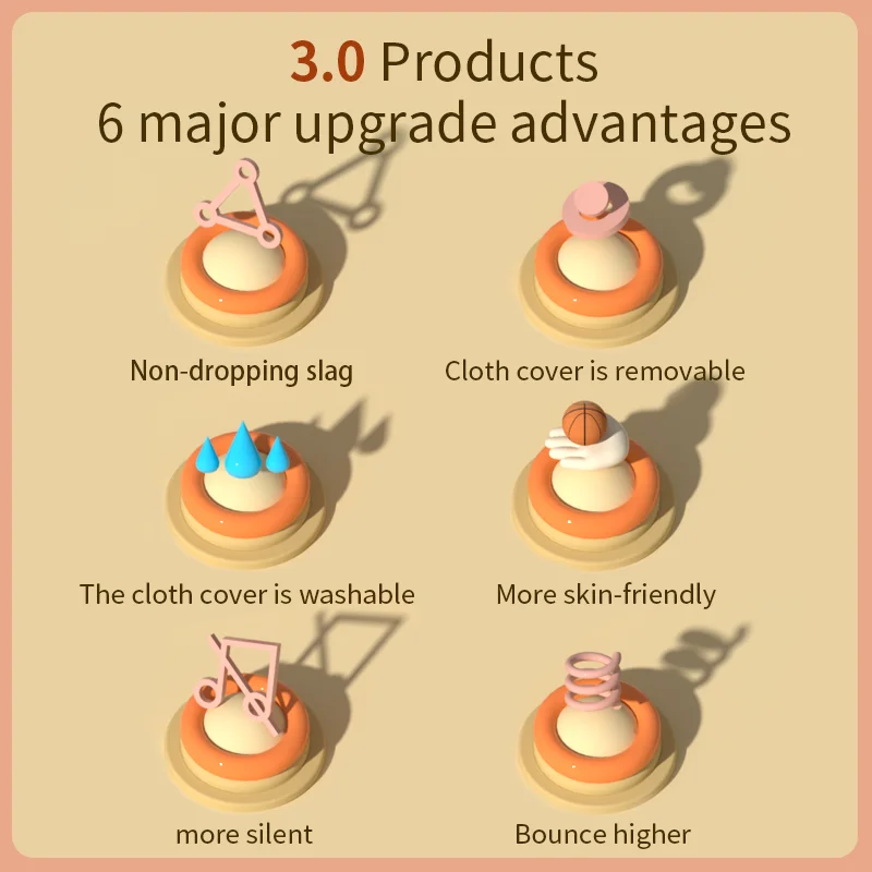 Quiet & ยืดหยุ่นสูงการฝึกอบรมในร่มบาสเกตบอลของเล่นกีฬา Unisex พร้อมลูกบอลโฟมนุ่มผ้า CoverLab บาสเกตบอลเงียบ