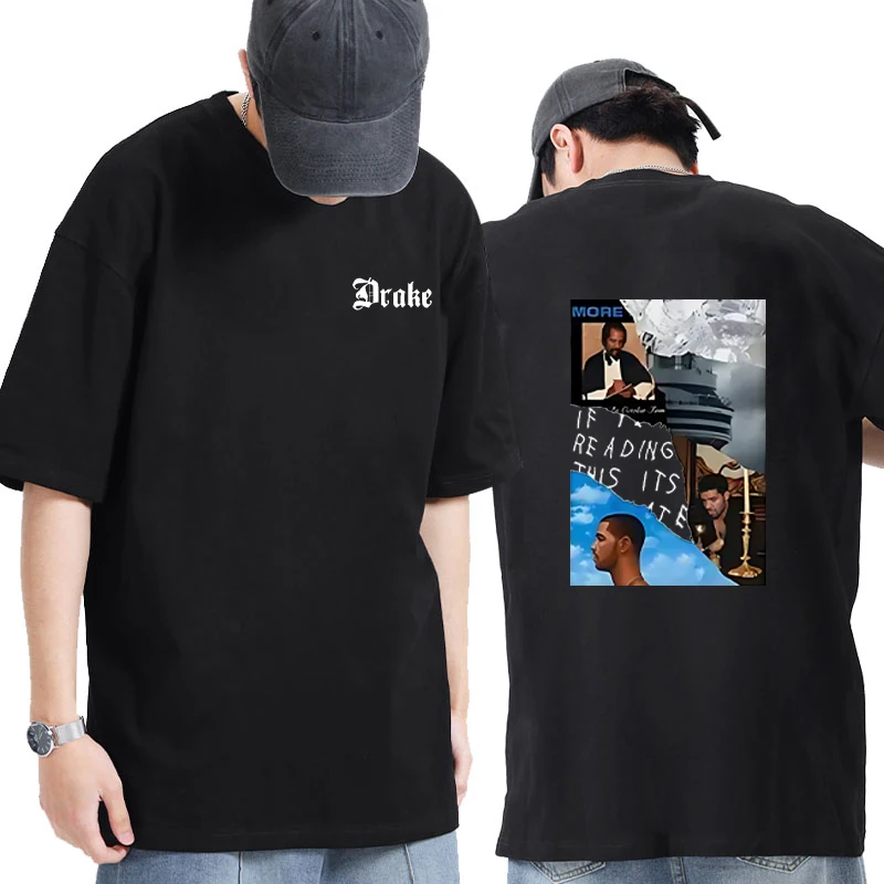 

Drake Splicing Design Album Joint printed short sleeve T-shirts Men Women Hip-hop Rap American High Street Tops Summer vintage