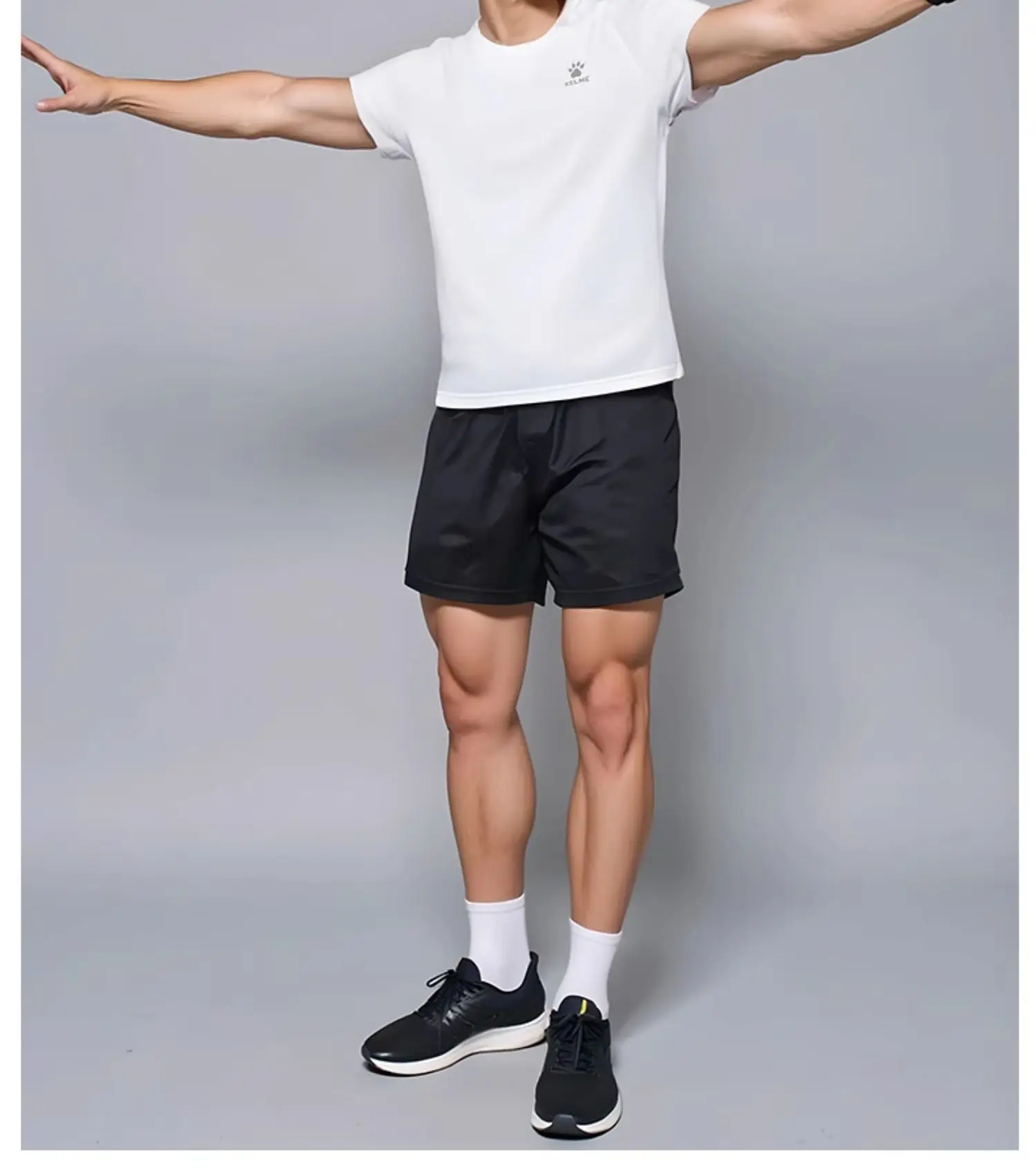 Kelme Herren-Sport-T-Shirt, Eisseide, Fußball, schnell trocknend, kurzärmelig, Fitness, Outdoor, Laufen, Training, atmungsaktiv – Detail 3