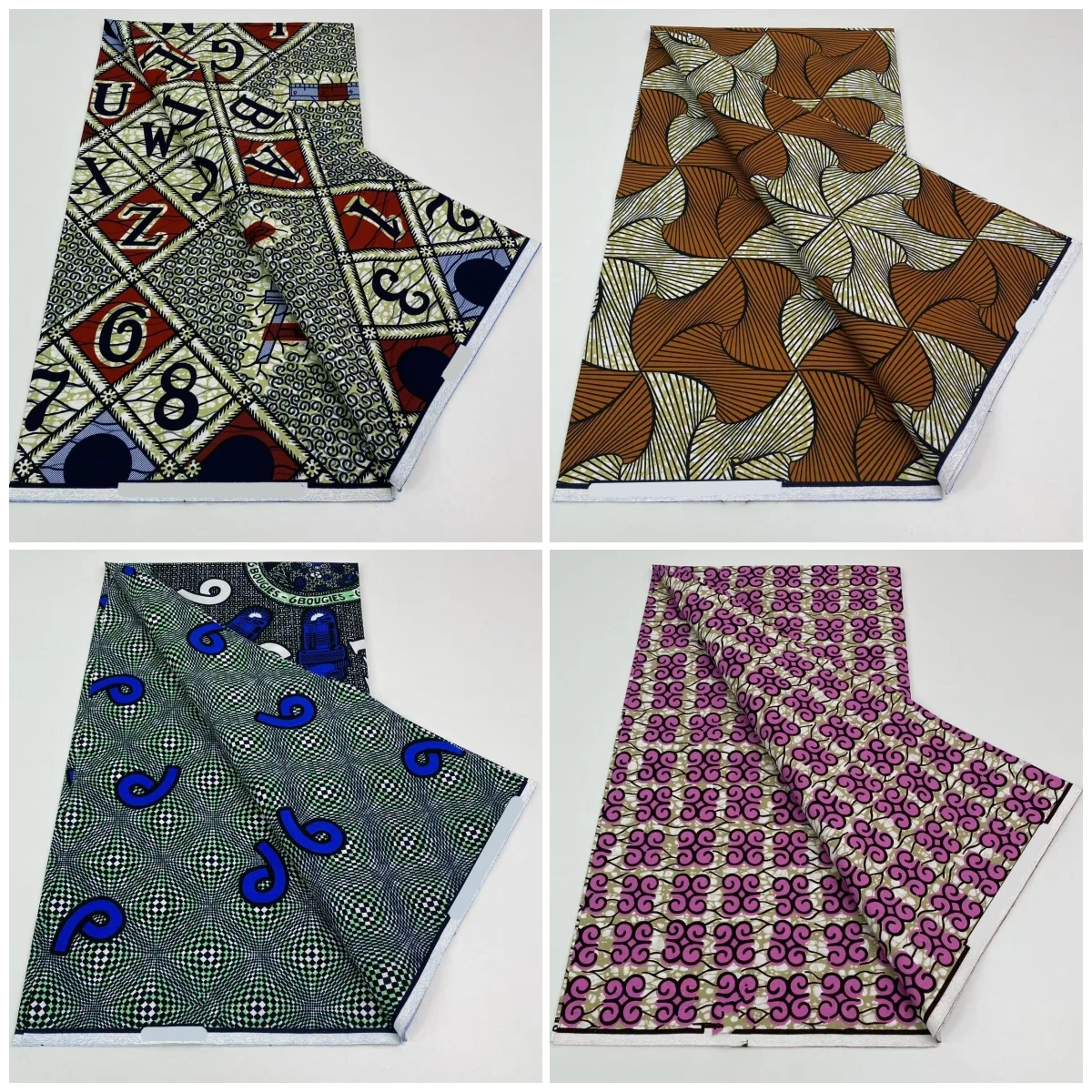 

Новинка 2025 года, африканская хлопковая ткань с восковым принтом, 100% хлопок, нигерийский Анкара, принты блоков, батик Pagne, набедренная повязка, 6 ярдов, N5-1011-2