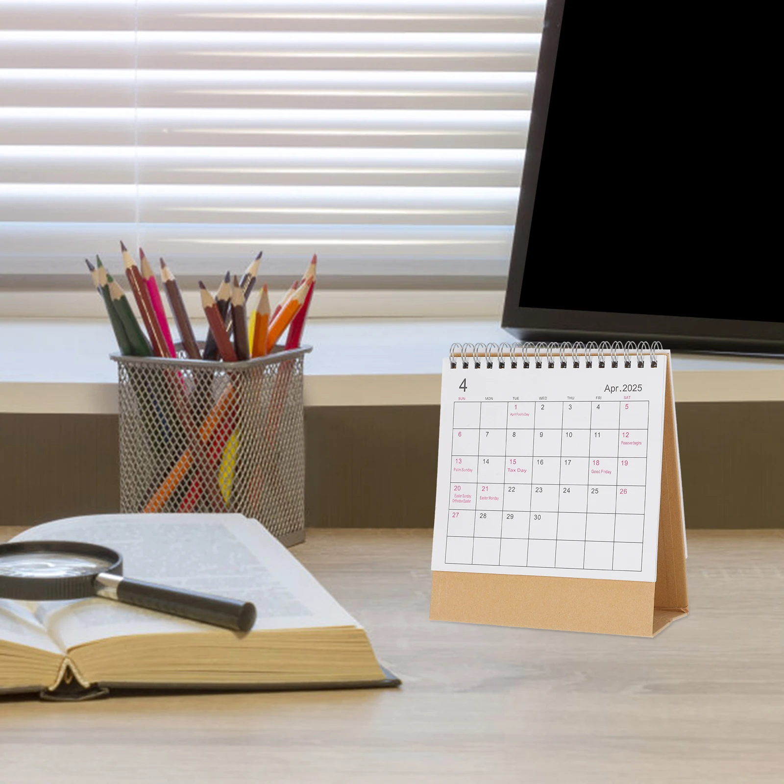 

Standing Minimalist Flip English Version Office Home Use Large Desktop Planner 18 Month Schedule For Work Daily Planning Flip