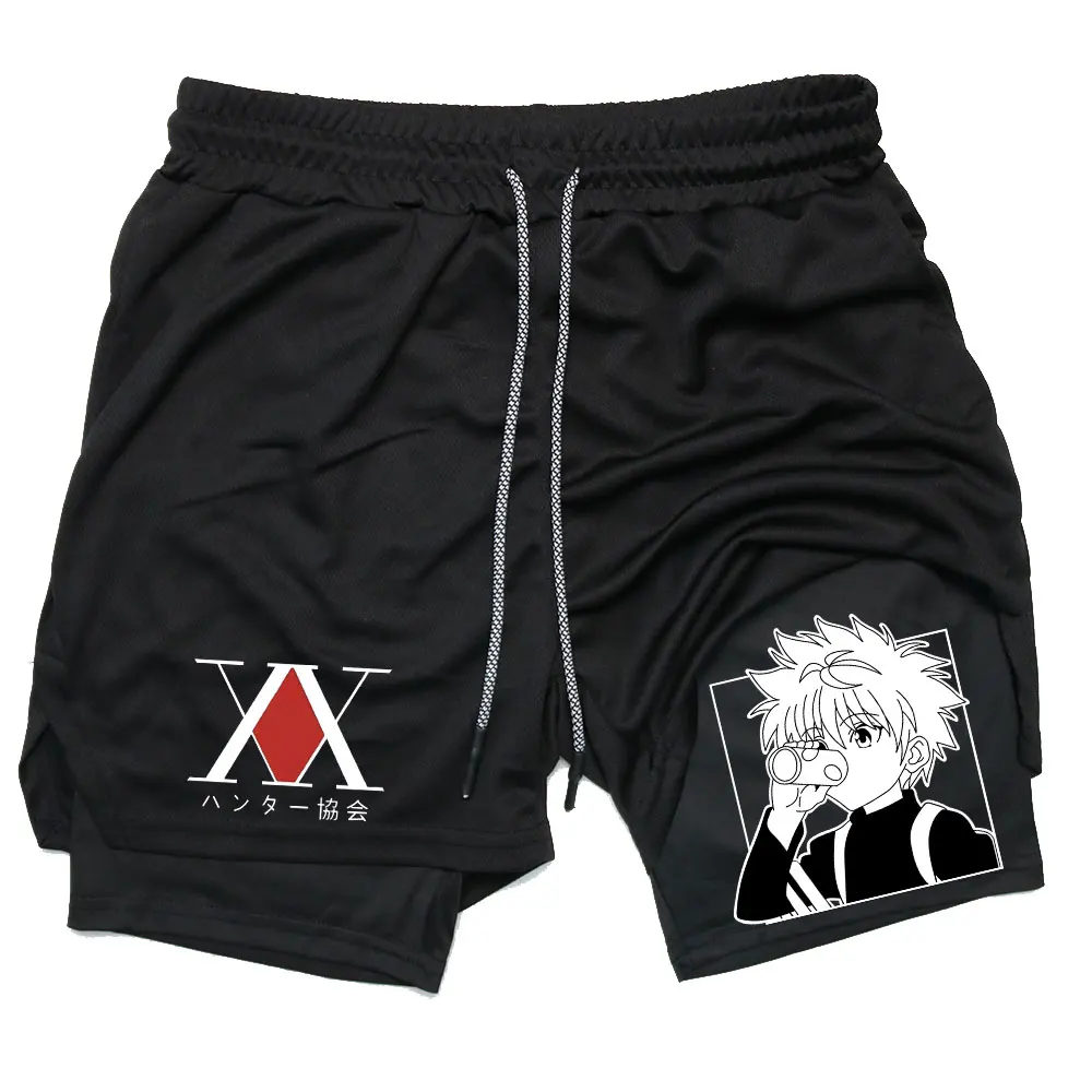 

Шорты для занятий спортом Anime Hunter X Hunter, быстросохнущие, для бега, тренировок, фитнеса, дышащие, летние, компрессионные шорты