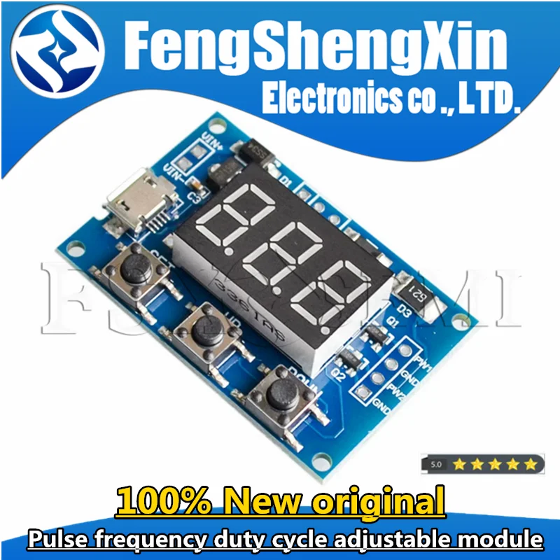 2 Channel Adjustable Signal Generator Module - Square Rectangular Wave PWM Pulse 1Hz to 150KHz with Frequency Duty Cycle Control