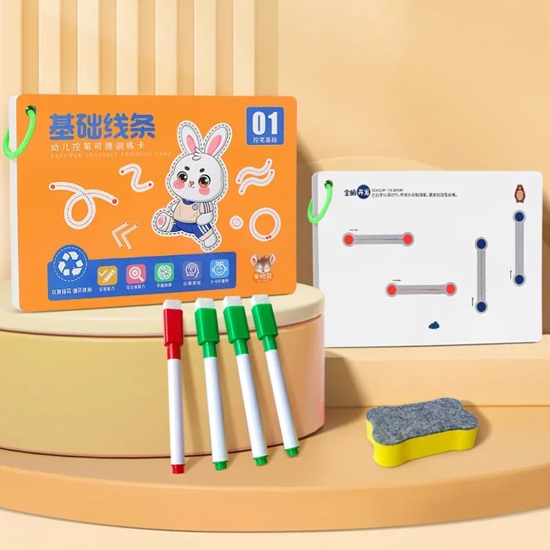 Training Book Children Montessori Reusable Magical Tracing Workbook Magic Practice Copybook Control Drawing Education Stationery