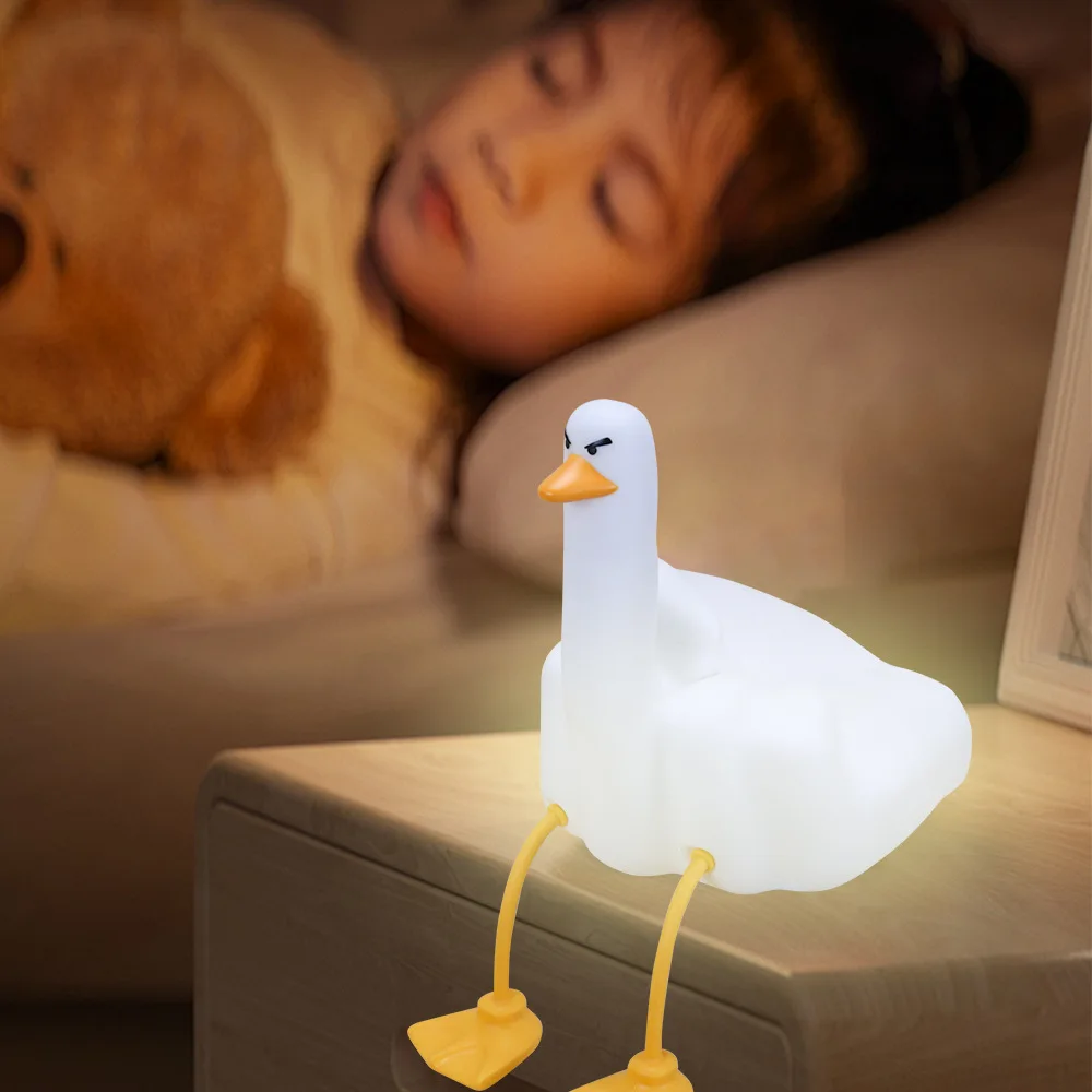 Middle Finger Duck Nightlight Cross-Border Creative Gifts Mobile Phone Bracket Bedroom Sleeping Bedside Atmosphere Lights Clap