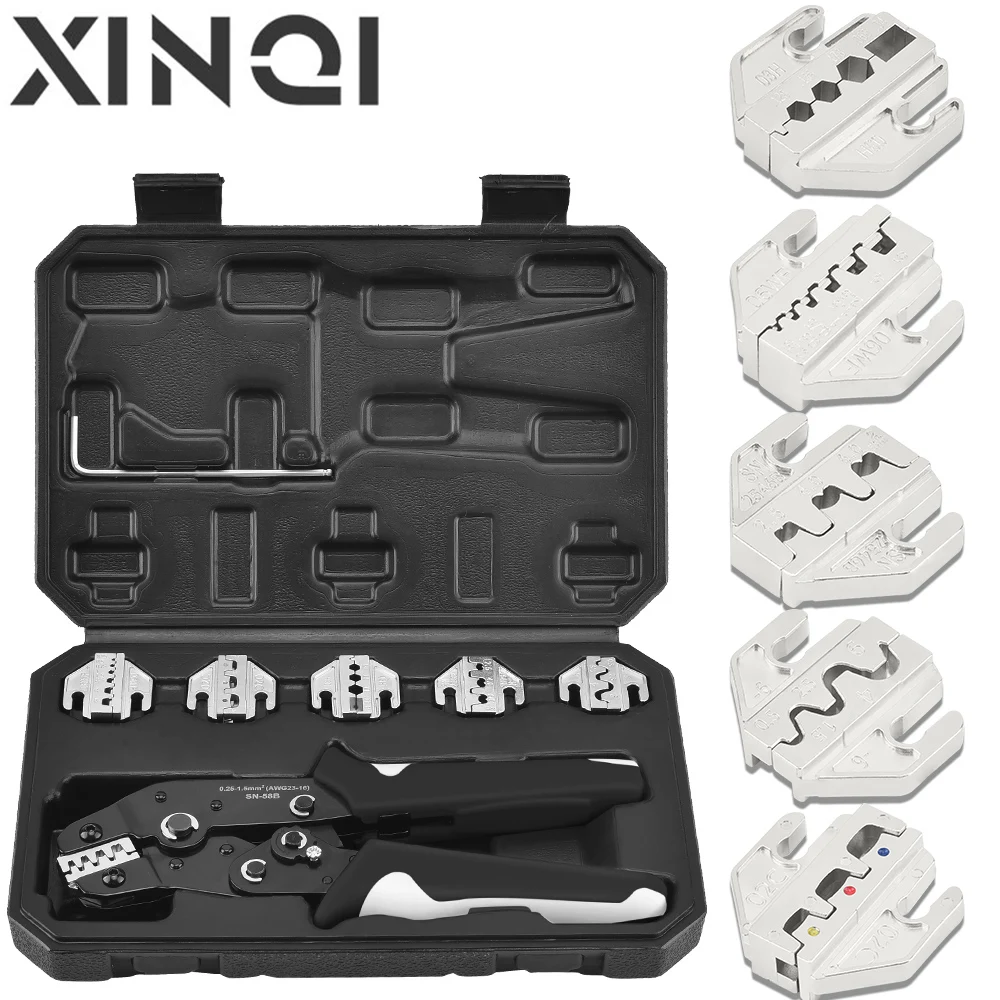 XINQI Crimping Tool Set Pressed Pliers Electrician Tools Electrical Terminals Clamp Electronics Pressing Connector Hand Jaws