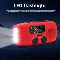 Radio FM AM WB Weather Radio 2000mAh USB Charging Multifunctional Solar Hand Crank Emergency LED Flashlight Power Bank ﻿