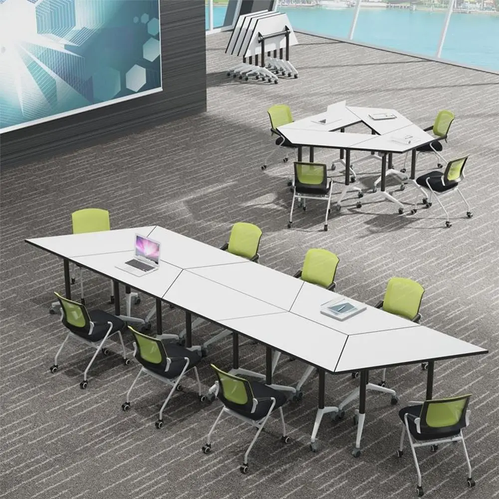 

Table Foldable Meeting Tables On Wheels,Folding Conference Tables Flip Top Mobile Trainning Table 2pack