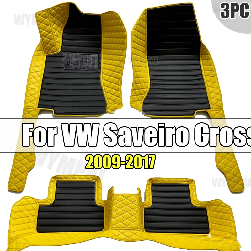 Customized Artificial Leather Car Floor Mat For VW Saveiro Cross G5 5U 2009~2017 Protect Your Vehicle's Interior Accessory