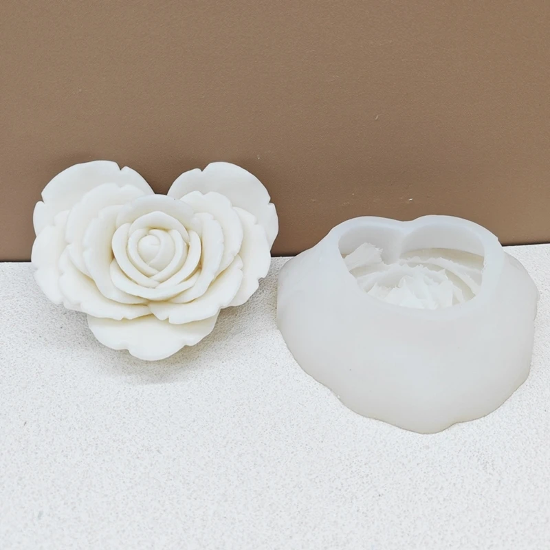 andmade Candles Mold Detailed Rose Designs Silicone Mold for Handmade Candles X3UD