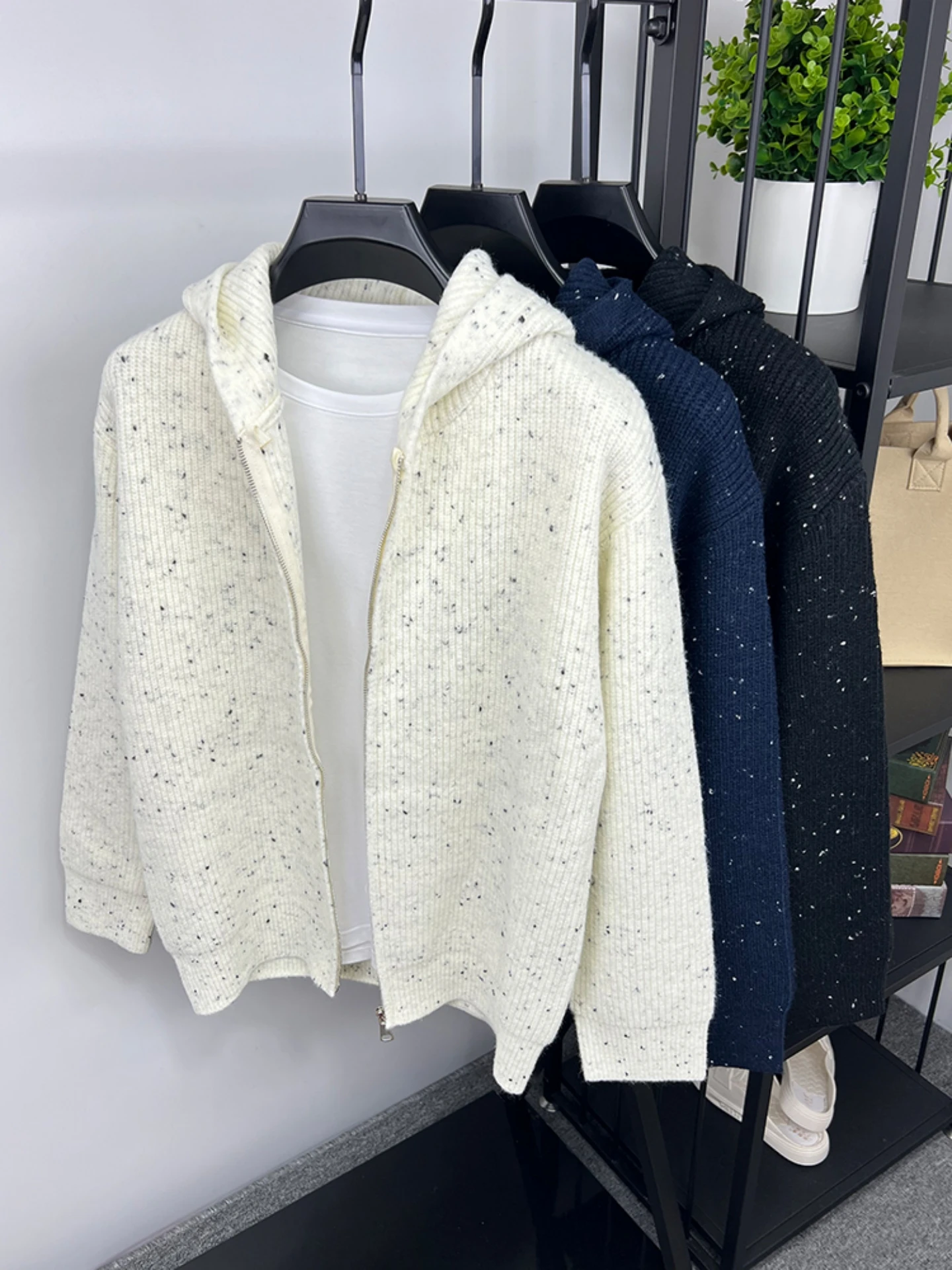 

Men's Casual Zipper Knit Cardigan Sweater Spring Autumn Trendy Lazy Sle Outerwear Long Sve Polyester Blend Thiened